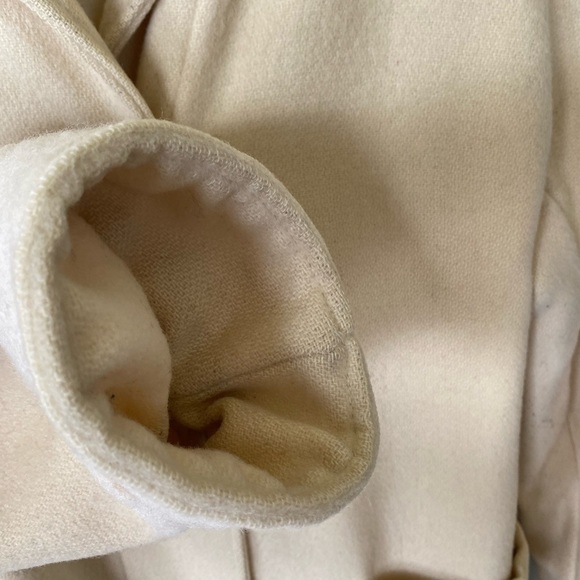 VINTAGE neutral cream slouch wool coat Sz. 12 - Picture 10 of 15